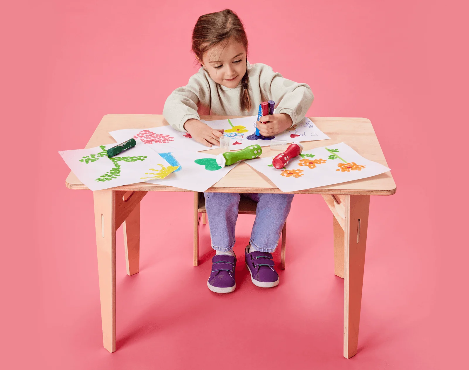 Chunky Foam Markers  for Little Hands - Set of 6 - Image 4