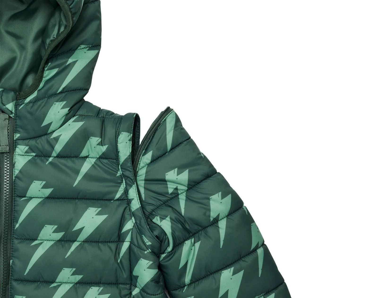 2 in 1 Puffer Jacket & Vest - Lightning Bolt - Image 4