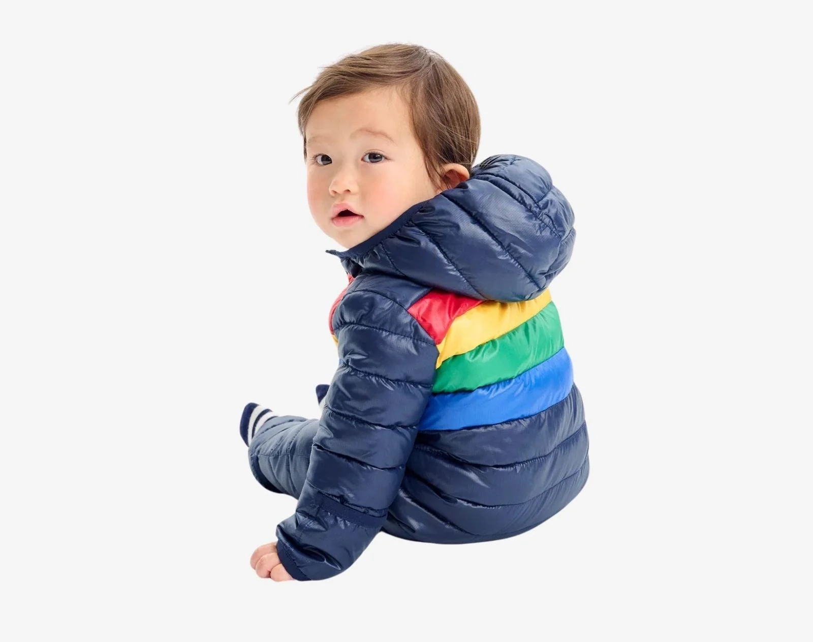 Striped Baby Lightweight Puffer Suit - Image 4