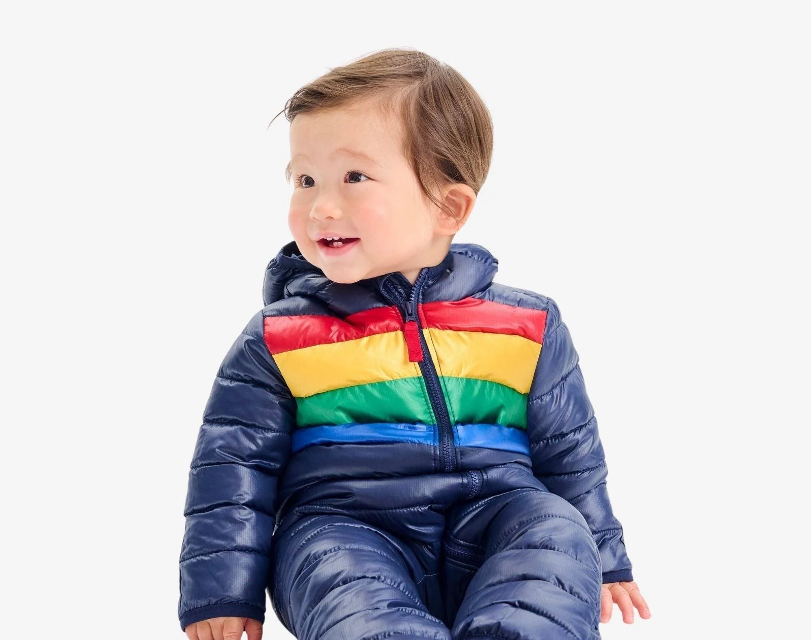Striped Baby Lightweight Puffer Suit - Image 5
