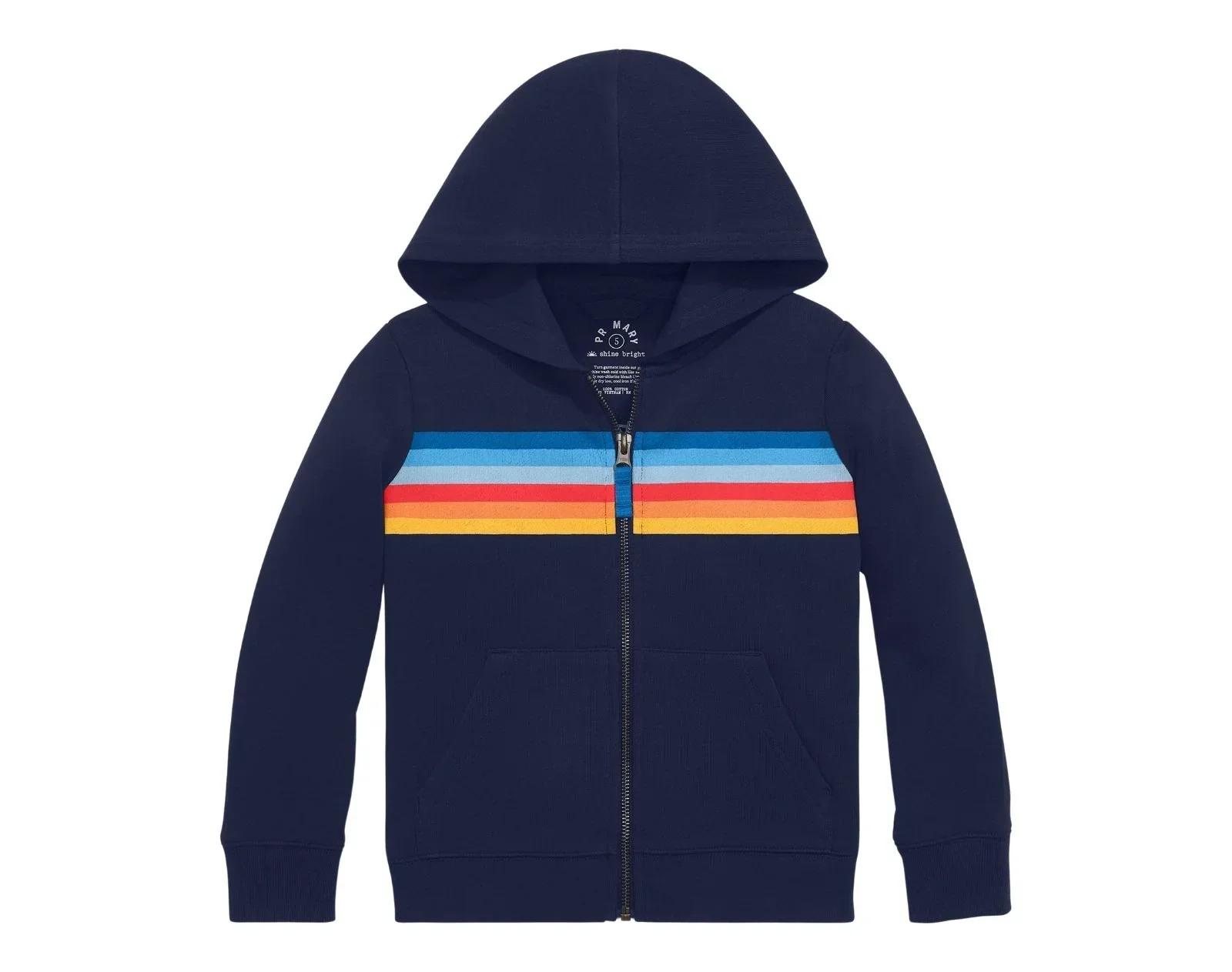 French Terry Zip Hoodie - Striped Banner - Image 2